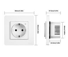 Розетка розумна MOES ZigBee, 220V, внутрішня, моніторинг енергії, Tuya, Alexa, GH, біла