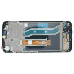 Дисплей REALME C21Y модуль в сборе с тачскрином и рамкой, черный, High Copy, с рамкой