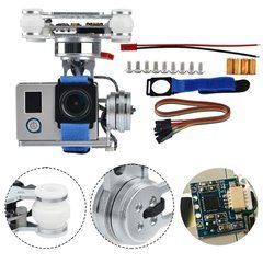 Подвес-стабилизатор камеры RCTOSKY 3-осевой gimbal камер GoPro/Xiaomi, контроллер Storm32 для FPV, серебристый