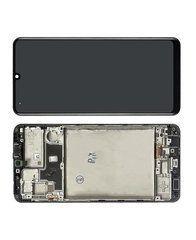 Дисплей Samsung M325 Galaxy M32 модуль в зборі з тачскріном, чорний, з рамкою, OLED, High Copy, з рамкою