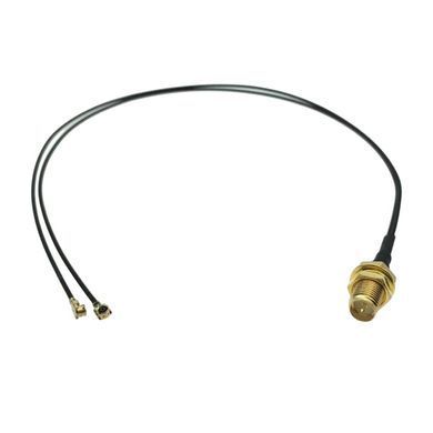 Перехідник антени відеопередавача, пігтейл 2xIPEX1/UFL на RP-SMA Female 100mm, RF1.13mm, 50Ом