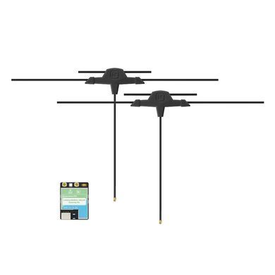 Приемник управления ELRS 915/2400MHz iFlight Diversity Dual Band 100mW, LR1121+ESP32-Pico D4+T-антенны 70мм