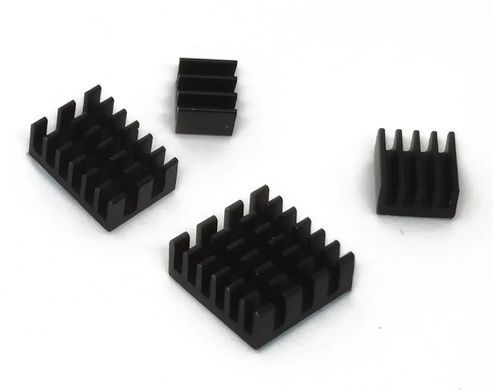 Радиаторы охлаждения CPU/RAM для одноплатного ПК Raspberry Pi 4 B, алюминий, комплект 4 шт