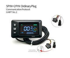 Дисплей GD02 LCD 24V-72V, 5 pin+2 pin SM, UART2, цветной, для электровелосипеда, самоката