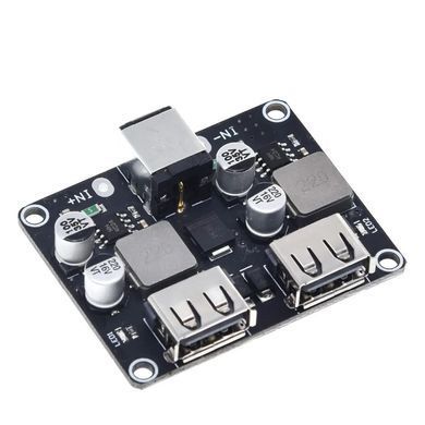 Понижуючий перетворювач напруги DC-DC 2xUSB 6-32V to 5V 3.4A, Step-Down конвертер, підтримка QC3.0, QC2.0, 18W