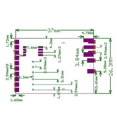 Відеоприймач VRX 3.3G RX3364 Pro, чутливість -95dBm, 3060&ndash;3500MHz, модуль для FPV систем з RSSI