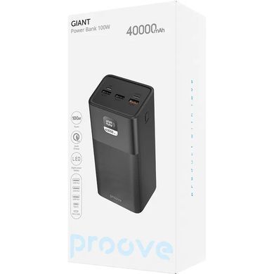 Повербанк Proove Giant 40000mAh, 100W, зовнішній акумулятор, батарея, УМБ, power bank
