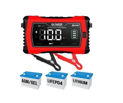 Зарядное устройство HTRC 220V->12V/24V, 10A универсальное, для всех типов АКБ &ndash; LiFePO4, AGM, GEL