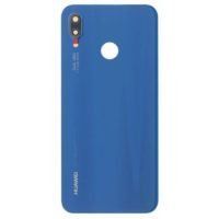 Задня панель корпусу зі склом камери для телефону Huawei P20 Lite, синя, Original PRC