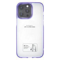 Чохол для телефону iPhone 14 Pro Max прозорий, фіолетовий, пластик+силікон