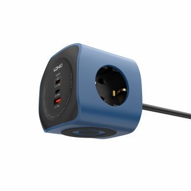 Сетевой адаптер LDNIO SE3338 2500W, 3&times;EU розетки+3&times;USB (2&times;USB-C PD+USB-A QC3.0), power cube 6-в-1