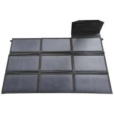 Сонячна панель 60W JS-PCB060A, 2&times;USB-A + DC, складна портативна, монокристалічна, для туризму, чорна