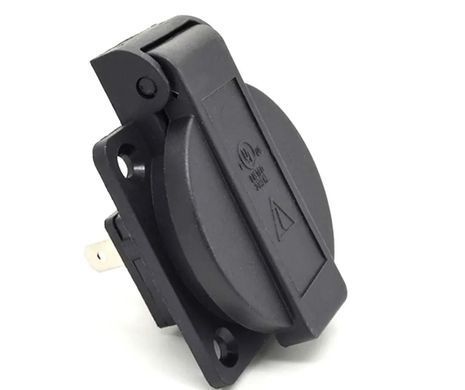 Розетка US 125V 15A з кришкою, IP44, вологозахищена панельна для американської вилки
