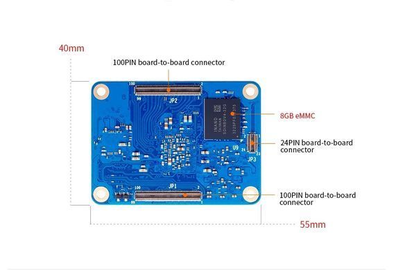 Одноплатный ПК Orange Pi CM4 2GB+32GB, RK3566 Quad-Core 64-битный WiFi Bluetooth HDMI для IoT, DIY