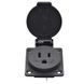 Розетка US 125V 15A з кришкою, IP44, вологозахищена панельна для американської вилки