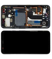 Дисплей Google Pixel 4 модуль в сборе с тачскрином, черный, с рамкой, Original New, Original, с рамкой