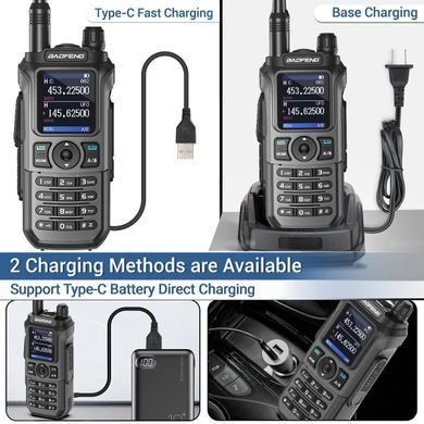 Рация Baofeng UV-21 PRO V2 многодиапазонная 5W, с дисплеем и USB-C зарядкой