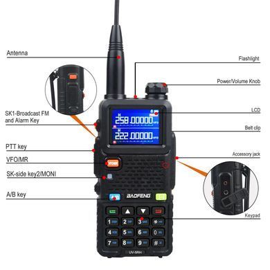Рація Baofeng UV-5RH 8W, зарядка по Type-C