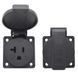 Розетка US 125V 20A з кришкою, IP44, вологозахищена панельна для американської вилки