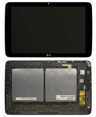 Дисплейний модуль для планшета LG G Pad V700 в зборі з тачскріном, чорний, з рамкою, з рамкою
