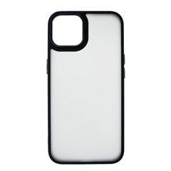 Чохол для телефону iPhone 13 прозорий, чорний, пластик+силікон