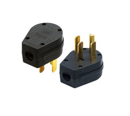 Вилка US NEMA L14-50P, 50A 125/250V, силовая, самосборная, с фиксацией, для американской розетки
