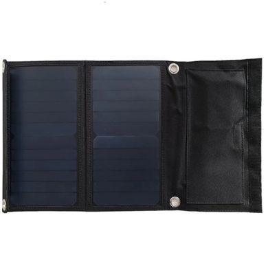 Сонячна панель 14W JS-SUS014-01, 3&times;USB-A, складна портативна, монокристалічна, для туризму, чорна