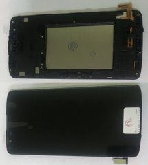 Дисплей LG K350E K8 модуль в зборі з тачскріном, чорний, з рамкою, High Copy, з рамкою