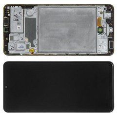 Дисплей Samsung A325 Galaxy A32 4G модуль в сборе с тачскрином и рамкой, Service Original черный, Original, с рамкой