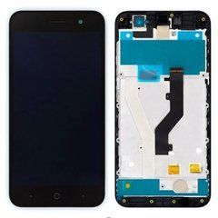 Дисплей ZTE Blade A520 модуль в зборі з тачскріном, чорний, з рамкою, з рамкою