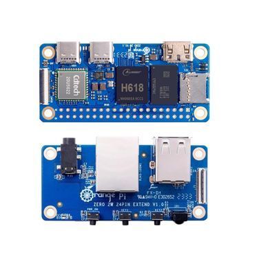 Одноплатный ПК Orange Pi Zero 2W + Expansion Board 2GB RAM Allwinner H618 WiFi Bluetooth HDMI для IoT, DIY
