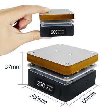 Термостол SEQURE T55 Smart Mini, нагревательная паяльная платформа 55&times;55мм, 50&ndash;280&deg;C, для плат, PD/QC/DC