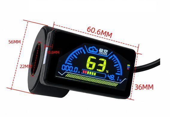 Дисплей для BMS-контролера JIKONG JK/JKBMS, 2,5" LCD, з кнопкою активації, кругла ручка