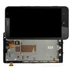 Nokia Lumia 1320 дисплей в сборе с тачскрином модуль с рамкой черный, с рамкой