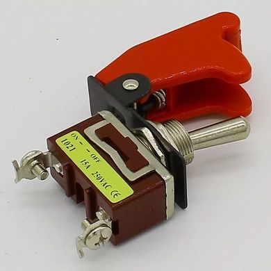 Тумблер 2-х контактний On-Off, 15A / 250V, з захисною кришкою, гвинтові контакти