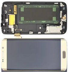 Дисплей Samsung G925F Galaxy S6 EDGE модуль в зборі з тачскріном, золотистий, Original, без рамки