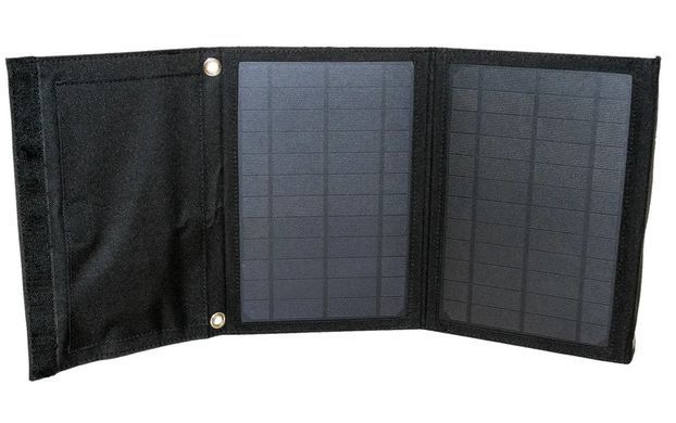 Сонячна панель 15W JYG, 2&times;USB-A, складна портативна, монокристалічна, для туризму, чорна