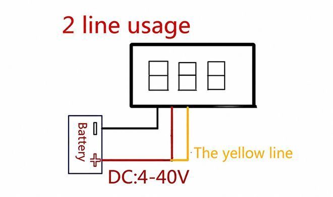 Вольтметр цифровий DC 0&ndash;30V, 2-провідний, LED дисплей 0.36", вимірювач напруги для DIY електроніки