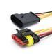 Коннекторы AMP Superseal 4pin, пара M+F, водостойкие для авто с кабелями AWG18
