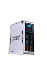 Зарядний пристрій Ubigbuy GaN 300W, 6 портів, 4xUSB-C + 2xUSB-A, PD 100W, PPS, дисплей, EU Plug