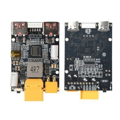 Модуль зарядный двунаправленный 2-7S 100W PD для Li-ion LiFePO4, XT30/XT60, 2xUSB+Type-C, в корпусе