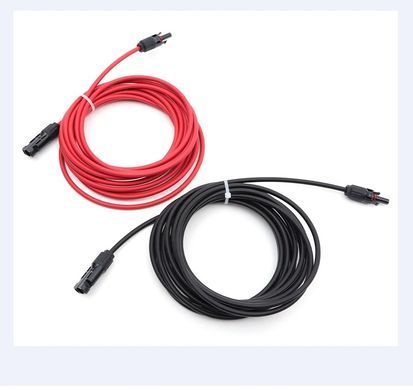 Кабель удлинитель 3м 6мм для солнечных панелей MC4 1000V/1500V, комплект 2 шт (красный/черный)
