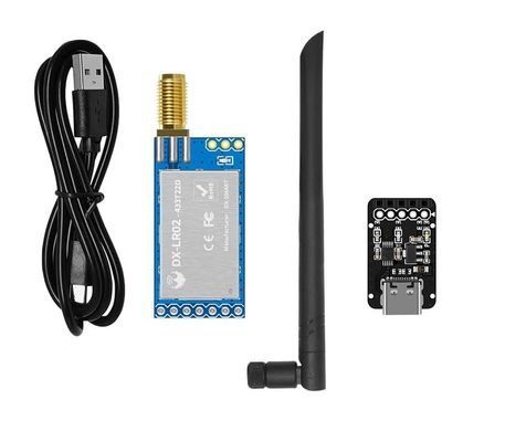 Беспроводной приемопередающий модуль DX-LRO2 ASR66001 LoRa 433/475MHz 22dBm, на 8км + антенна