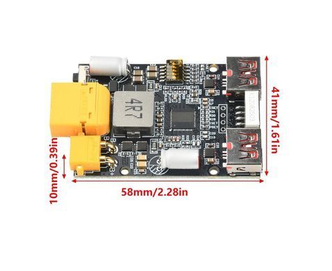 Модуль зарядний двонаправлений 2-7S 100W PD для Li-ion LiFePO4, XT30/XT60, 2xUSB + Type-C, в корпусі