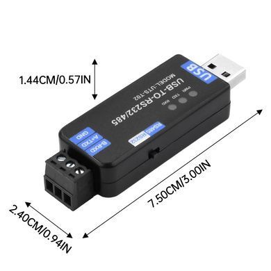 Адаптер USB-to-RS485/RS232 CH343G, двонаправлений, конвертер для Arduino, BMS, промислових контролерів