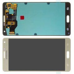 Дисплей Samsung A700F, A700H Galaxy A7 модуль в зборі з тачскріном, золотистий, OLED, без рамки