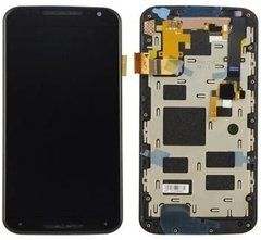 Дисплей Motorola XT1092 XT1093 XT1094 XT1095 XT1096 XT1097 Moto X (2nd Gen) з рамкою чорного кольору, High Copy, з рамкою
