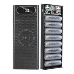 Корпус-павербанк під акумулятори 21700&times;8, QC+PD22.5W, USB-A/Micro/Type-C, з безпровідною зарядкою, для самостійного складання