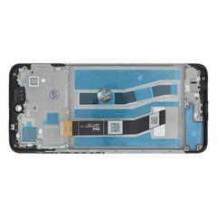 Дисплей Motorola Moto G54 XT2343 модуль в сборе с тачскрином и рамкой, черный, High Copy, с рамкой