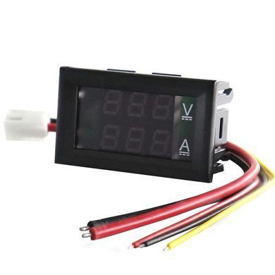 Вольтметр-амперметр цифровий DC 0&ndash;100V 10A, LED дисплей, вимірювач напруги та струму DIY електроніки